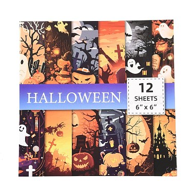 Halloween Witch Pumpkin Ghost Pattern Scrapbooking Paper Pads Set(STIC-C010-33D)-3