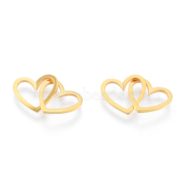 Real 18K Gold Plated Heart 201 Stainless Steel Quick Link Connectors