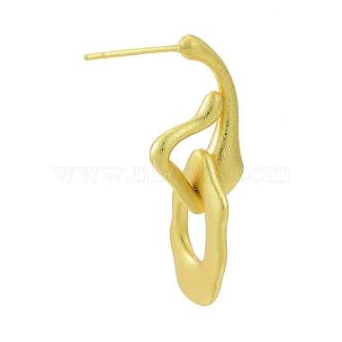 Rack Plating Brass Twist Oval Dangle Stud Earrings for Women(EJEW-G322-24MG)-2