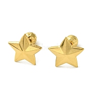 Ion Plating(IP) 304 Stainless Steel Ear Studs, Star, Golden, 12.5x13mm(EJEW-Q801-07G)