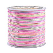 Nylon Thread, Segment Dyed Chinese Knotting Cord, Nylon String for Beading Jewelry Making, Hot Pink, 0.8mm, about 109.36 Yards(100m)/Roll(NWIR-N016-01E)