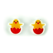Easter Theme Ear Stud Ornament Silicone Molds, Resin Casting Molds, for UV Resin & Epoxy Resin Craft Making, Chick Pattern, 19x35x5mm, Inner Diameter: 15x16mm(DIY-J009-01B)