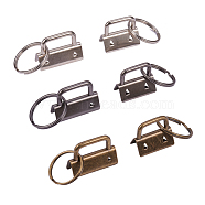 PandaHall Elite Iron Split Key Rings, Keychain Clasp Findings, with Ribbon Ends, Gunmetal & Antique Bronze & Silver, 24pcs/set(IFIN-PH0023-61)