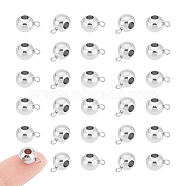 70Pcs 304 Stainless Steel Tube Bails, Loop Bails, Rondelle Bail Beads, Stainless Steel Color, 11x6.5x8mm, Hole: 3mm(STAS-UN0055-89)