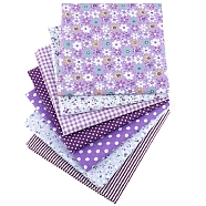7Pcs Printed Cotton Fabric, for Patchwork, Sewing Tissue to Patchwork, Square, Lilac, 25x25cm(PW-WG56120-05)