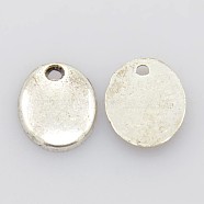Tibetan Style Alloy Beads, Oval, Platinum, Lead Free and Cadmium Free, 10x8x1.5mm, Hole: 1mm(X-TIBEP-10X8-AS-LF)