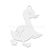 201 Stainless Steel Pendants, Laser Cut, Duck, Stainless Steel Color, 27x19.5x1mm, Hole: 1.6mm(STAS-S105-LA796-1)