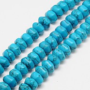 Hexagon Synthetic Taiwan Turquoise Beads Strands, Dark Turquoise, 12x12x8mm, Hole: 1mm, about 50pcs/strand, 15.3 inch(G-N0132-11A)