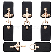4 Sets Imitation Leather Toggle Buckle, Snap Toggle Closure Button, with Alloy Findings, for Bag, Sweater, Jacket, Coat, DIY Sewing Crafts Accessories, Black, 10.1cm(FIND-FG0002-57)