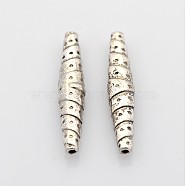 Tibetan Style Alloy Beads, Lead Free and Cadmium Free, Tube, Antique Silver, 25x5mm, Hole: 1mm(LF0480Y-NF)