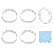6Pcs Sterling Silver Bead Frame, Ring, with Suede Fabric Square Silver Polishing Cloth, Silver, 10.5x2.5mm, Hole: 1mm, Inner Diameter: 8.5mm(STER-BC0001-83)