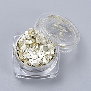 Foil Flakes, DIY Gilding Flakes, for Epoxy Jewelry Accessories Filler, Light Goldenrod Yellow, Box: 2.9x1.6cm(DIY-E032-02D)