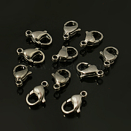 304 Stainless Steel Lobster Claw Clasps, Parrot Trigger Clasps, Stainless Steel Color, 19x12x5mm, Hole: 2.5mm(STAS-G035-H)
