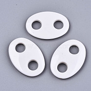 Opaque Acrylic Links Connectors, Oval, WhiteSmoke, 40.5x28x5.5mm, Hole: 9mm, about 170pcs/500g(SACR-T352-07)