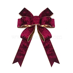 Christmas Velvet Big Bowknot Decorations, with Twist Tie, for Christmas Party Decorations, FireBrick, 430x300x30.5mm(AJEW-M041-02A)