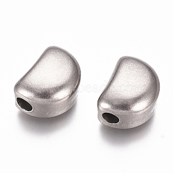 304 Stainless Steel Beads, Moon, Stainless Steel Color, 8x11x6mm, Hole: 2.5mm(STAS-G218-17P)