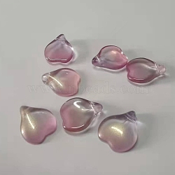 Two Tone Handmade Lampwork Pendants, Sakura Petaline, Pink, 15x12.5x4mm, Hole: 1mm(LAMP-CJC0002-56)