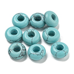 Synthetic Turquoise Beads, Rondelle, 10x4.5mm, Hole: 3.5mm(G-Q173-03A-08)