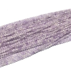 Natural Amethyst Beads Strands, Round, Faceted, 4mm, Hole: 0.5mm, about 93pcs/strand, 15.5 inch(39.5cm)(G-O166-28-4mm-01)