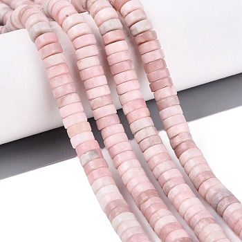 Natural Pink Opal Beads Strands, Disc, Heishi Beads, 7.5~8.5x3~4mm, Hole: 0.9~1mm, about 106~126pcs/strand, 14.96~15.94 inch(38~40.5cm)