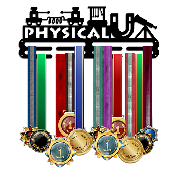 Physics Theme Iron Medal Hanger Holder Display Wall Rack, with Screws, Study Supplies Pattern, 150x400mm