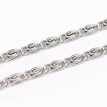 304 Stainless Steel Lumachina Chains, Unwelded, Stainless Steel Color, 0.8mm, Link: 8.3x3.4x1.8mm