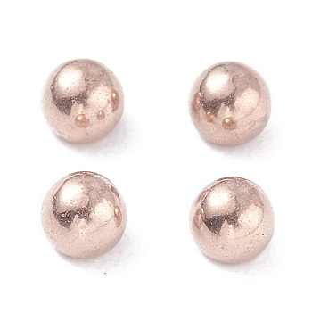 Ion Plating(IP) 202 Stainless Steel Beads, Half Drilled, Round, Rose Gold, 3x2.5mm, Half Hole: 1.6mm