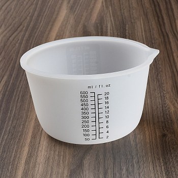 Silicone Epoxy Resin Mixing Measuring Cups, For UV Resin, Epoxy Resin Jewelry Making, Column, White, 145x131x85mm, Inner Diameter: 122x133mm, Capacity: 600ml(20.29fl. oz)