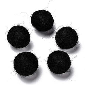 Wool Felt Balls, Black, 18~22mm