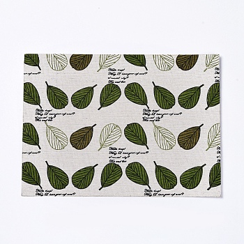 Leaf Pattern Printed Polyester Fabric Sheets, Self-adhesive Fabric, for Garment Accessories, Colorful, 29~30x21~21.5x0.05cm