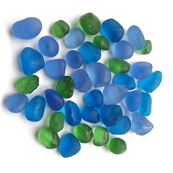 Ocean Series Glass Display Decoration, Nuggest, Green, 30~80mm, 20pcs/bag