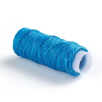 Waxed Polyester Cord, for Jewelry Making, Deep Sky Blue, 0.8mm, about 30m/roll