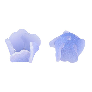 Plastic Beads, Flower, Cornflower Blue, 15x15x10.5mm, Hole: 1mm