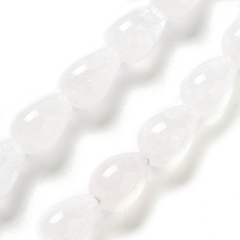 Natural Quartz Crystal Beads Strands, Rock Crystal Teardrop Beads, 12x8mm, Hole: 1.2mm, about 33~34pcs/strand, 15.16~16.54''(38.5~42cm)