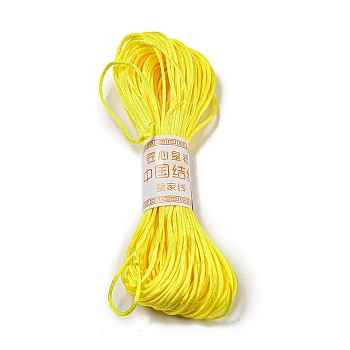 Polyester Embroidery Floss, Cross Stitch Threads, Yellow, 1.5mm, 20m/bundle