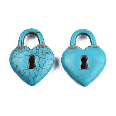 Turquoise Lock Synthetic Turquoise Pendants