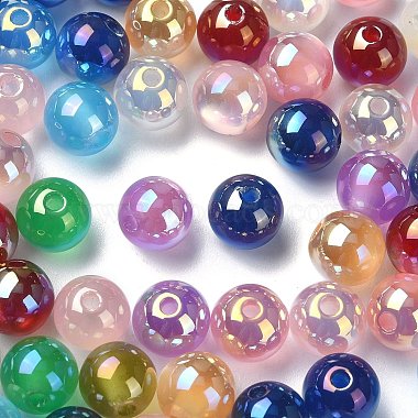 UV Plating Iridescent Acrylic Beads(MACR-CJ0001-75)-3