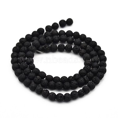 Natural Lava Rock Round Bead Strands(G-M169-4mm-03)-2