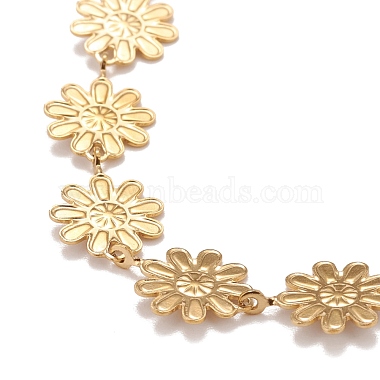 Enamel Daisy Link Chain Necklace(NJEW-P220-01G-05)-3