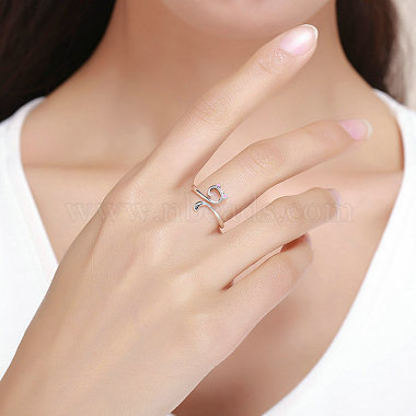 Adjustable 925 Sterling Silver Enamel Finger Cuff Rings(RJEW-FF0007-19AS)-5