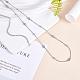 Simple Long Chain Necklace with Beads Stainless Steel Sweater Necklace Adjustable Chain Necklace Trendy Statement Necklace Neck Jewelry for Women(JN1103A)-4