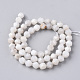 Brins de perles d'agate en dentelle folle blanche naturelle(G-F668-03-6mm)-2