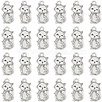 30Pcs Tibetan style Alloy Pendants, Antique Silver, Cat Shape, 18x9.5x1.5mm, Hole: 1.6mm(FIND-SC0013-36)
