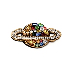 Computerized Embroidery Cloth Iron On/Sew On Patches, Costume Accessories, Appliques, with Paillette and Rhinestone, Planet, Colorful, 50x91x8mm(AJEW-WH0251-09)