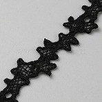 Star Polyester Lace Trim Ribbon, Clothes Accessories, Black, 5/8 inch(17mm)(OCOR-WH20003-13A-1)