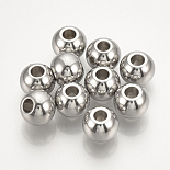 Stainless Steel Color Round Stainless Steel Spacer Beads(X-STAS-T021-4)