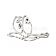 304 Stainless Steel Pendants, Pigeon Charm, Stainless Steel Color, 20.5x31.5x0.9mm, Hole: 1.6mm(STAS-K250-08P)