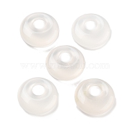 Natural White Chalcedony Flat Round Charms, 15x4.5mm, Hole: 5mm(G-P537-03B)