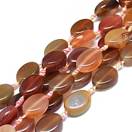 Natural Banded Agate/Striped Agate Beads Strands, Dyed & Heated, Oval, Peru, 23~26x16~19x5~10mm, Hole: 1.6mm, about 12~13pcs/Strand, 15.4 inch(39cm)(G-L544-010A)