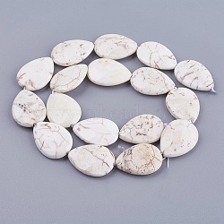 Dyed & Heated Natural Magnesite Beads Strands, Faceted, teardrop, 25x18x6mm, Hole: 1mm, about 17pcs/strand, 16.5 inch(42cm)(TURQ-F010-13)